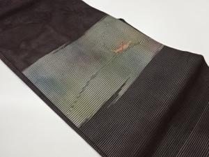 絽コオロギ模様織出し名古屋帯